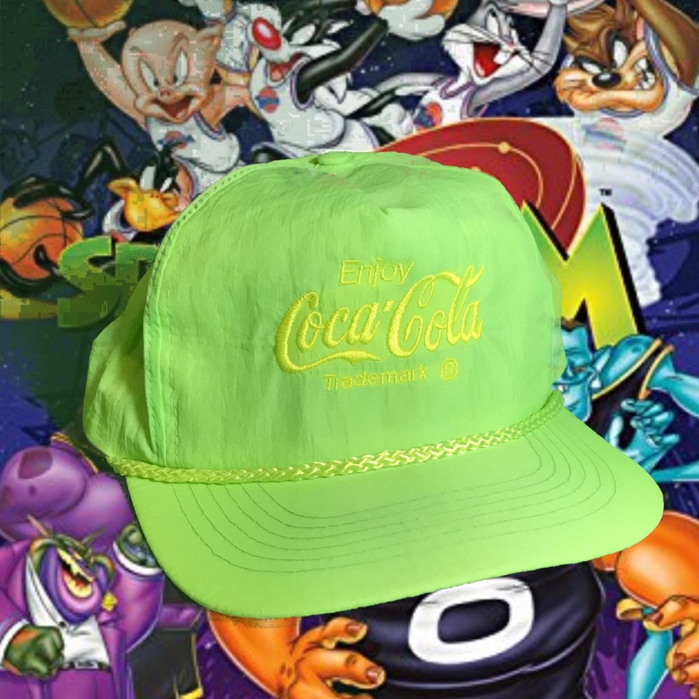 ultra rare Coca-Cola Neon Green Hat plus Free Pink